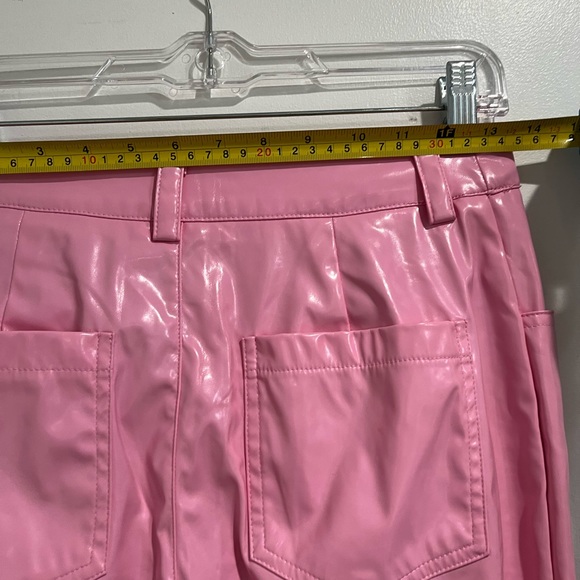 Princess Polly Pink Faux Leather Pants Sz. 4 - Picture 4 of 7